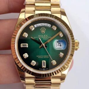 Rolex Day-Date M128238-0069 Yellow Gold EW Factory Hot Replica Watches Gradual Green Dial