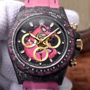 Rolex Daytona Cosmos Chronograph Carbon Fiber Edition Hot Replica Watches Pink Exploded Dragon Dial