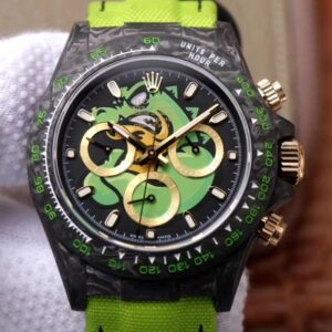 Rolex Daytona Cosmos Chronograph Carbon Fiber Edition Hot Replica Watches Green Exploded Dragon Dial