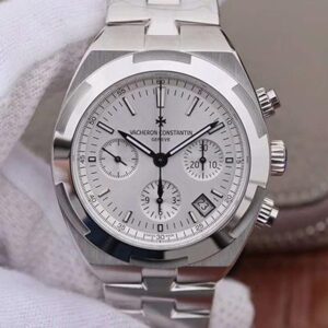 Vacheron Constantin Overseas Chronograph 5500V/110A-B075 JH Factory Hot Replica Watches Silver Dial
