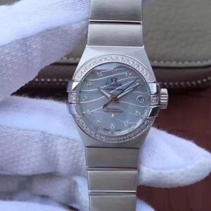 Omega Constellation Double Eagle Lady 27MM 3S Factory Hot Replica Watches Blue Mother-Of-Pearl Dial