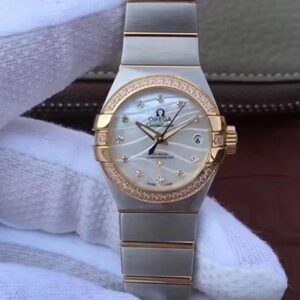 Omega Constellation Double Eagle Lady 27MM 3S Factory Hot Replica Watches White Mother-Of-Pearl Dial