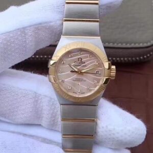 Omega Constellation Double Eagle Lady 27MM 3S Factory Hot Replica Watches Yellow Mother-Of-Pearl Dial