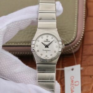 Omega Constellation Ladies 27mm 123.10.27.60.55.001 TW Factory Hot Replica Watches White Textured Dial