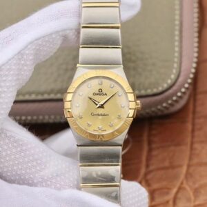 Omega Constellation Ladies 27mm TW Factory Hot Replica Watches Gold Dial