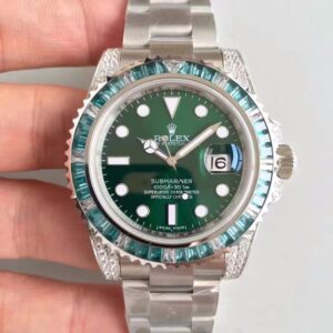 Rolex Submariner Date 116610LV Noob Factory Hot Replica Watches V9 Green Dial Diamond