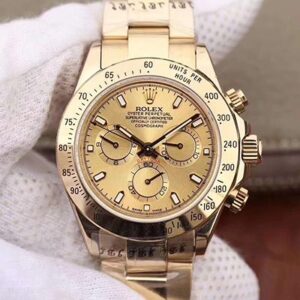 Rolex Daytona Cosmograph 116503 JH Factory Hot Replica Watches Gold Dial