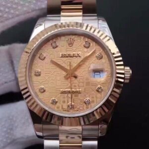 Rolex Datejust II 126333 41MM Hot Replica Watches Diamond-studded Rose Gold Texture Dial