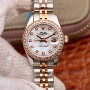 Rolex Lady Datejust Two Tone Bracelet 28MM Hot Replica Watches Enamel Dial
