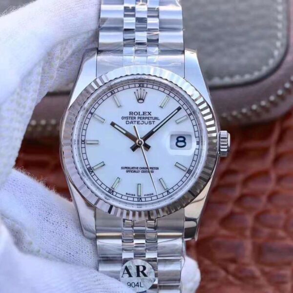 Rolex Datejust 116234 36mm AR Factory Hot Replica Watches White Enamel Dial