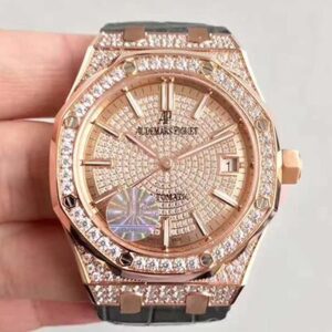 Audemars Piguet Royal Oak 15450 JF Factory Rose Gold Diamond Dial Hot Replica Watches
