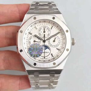Audemars Piguet Royal Oak Perpetual Calendar 41MM 26574ST.OO.1220ST.01 JF Factory Hot Replica Watches Silver Dial