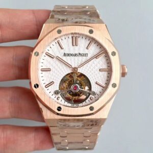Audemars Piguet Royal Oak Rose Gold Tourbillon Extra Thin 26522 R8 Factory Hot Replica Watches White Dial