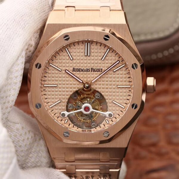 Audemars Piguet Royal Oak Tourbillon 26510OR.OO.1220OR.02 R8 Factory Hot Replica Watches 18K Rosegold Dial