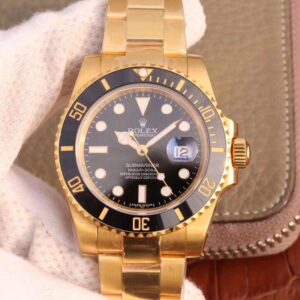 Rolex Submariner Date 116618LN VR Factory Hot Replica Watches 18K Yellow Gold Wrapped Black Dial