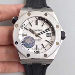 Audemars Piguet Royal Oak Offshore Diver 15710ST.OO.A002CA.02 JF Factory Hot Replica Watches White Dial