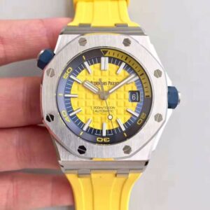 Audemars Piguet Royal Oak Offshore Diver 15710ST.OO.A051CA.01 JF Factory Hot Replica Watches V3 Yellow Dial