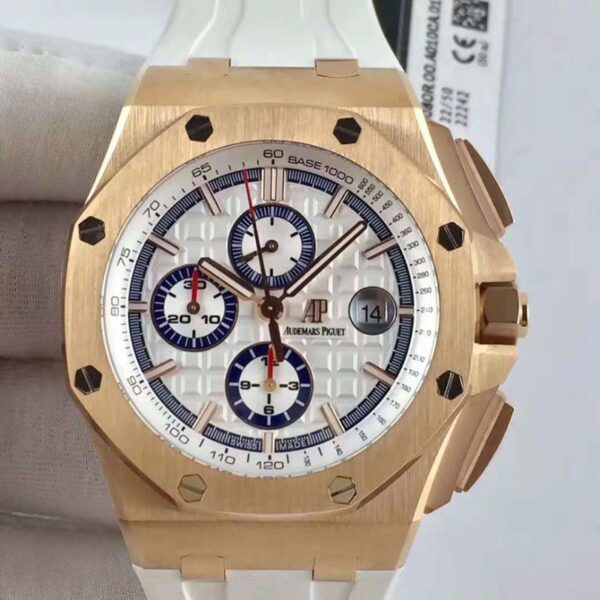 Audemars Piguet Royal Oak Offshore 50 Byblos Saint-Tropez 26408OR.OO.A010CA.01.99 JF Factory Hot Replica Watches V2 White Dial