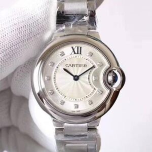 Ballon Bleu De Cartier WE9020 33mm V6 Factory Hot Replica Watches White Dial