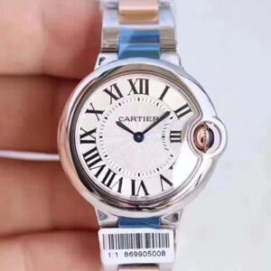 Ballon Bleu De Cartier Ladies W6920033 36MM V6 Factory Hot Replica Watches White Textured Dial