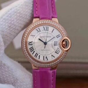 Cartier Ballon Bleu 36MM Rose Gold V9 Factory Hot Replica Watches Silver Dial