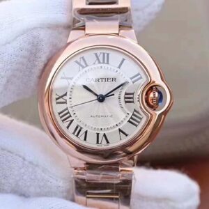 Ballon Bleu De Cartier Ladies 33MM W6920068 V9 Factory Hot Replica Watches White Textured Dial