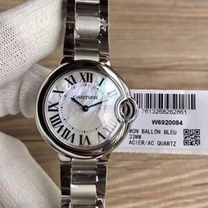 Ballon Bleu De Cartier W6920084 33MM V6 Factory Hot Replica Watches Silver Dial