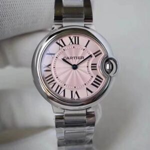 Ballon Bleu De Cartier Pink Dial 33mm V6 Factory Hot Replica Watches