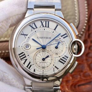 Cartier Ballon Bleu Chronograph W6920076 ZF Factory Hot Replica Watches Silver Dial
