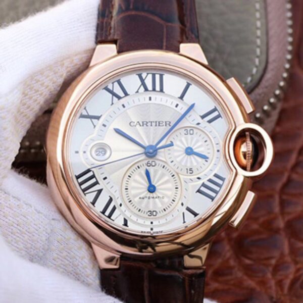 Cartier Ballon Bleu Chronograph W6920074 ZF Factory Hot Replica Watches Silver Dial
