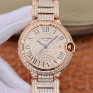 Ballon Bleu De Cartier W69006Z2 42mm TW Factory Hot Replica Watches Rose Gold Diamonds Dial