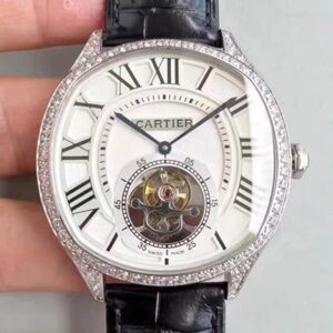 Drive De Cartier W4100013 Hot Replica Watches Tourbillon White Textured Dial