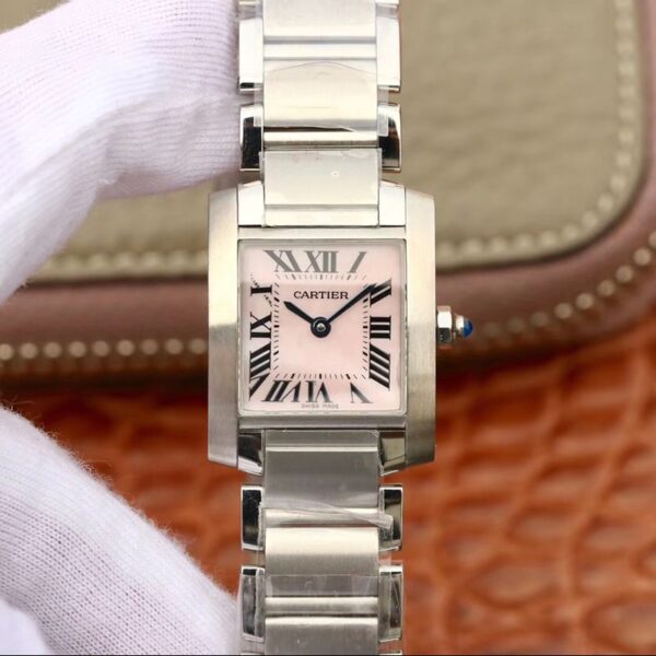 Cartier Tank Francaise Ladies W51028Q3 Hot Replica Watches Pink Dial