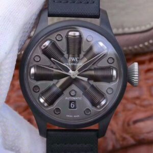 IWC Schaffhausen Pilot Top Gun Hot Replica Watches 44 Black Nylon Strap Fuse Dial