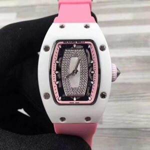 Richard Mille RM07 Hot Replica Watches Ladies Pink Dial with Diamonds