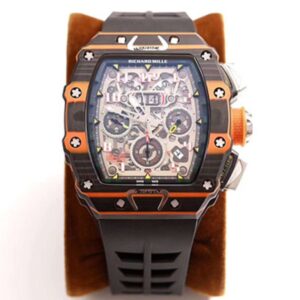 Richard Mille RM011-03 McLaren Automatic Flyback Chronograph KV Factory Hot Replica Watches Skeleton Dial
