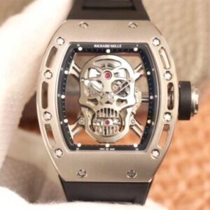 Richard Mille RM052 ZF Factory Hot Replica Watches Silver Titanium Skull Dial