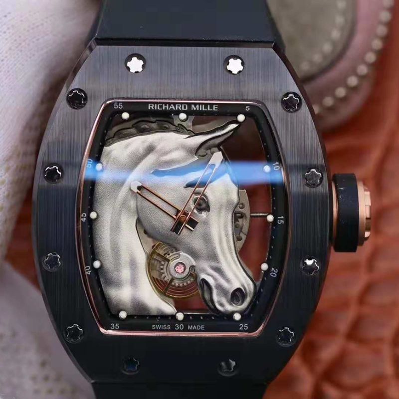 Richard Mille Polo Club Saint Tropez RM52-02 KV Factory Hot Replica Watches White Horse Head Skeleton Dial Richard Mille Polo Club Saint Tropez RM52-02 KV Factory Hot Replica Watches White Horse Head Skeleton Dial