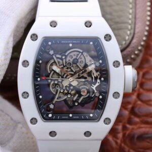 Richard Mille RM055 White Ceramic Skeleton Dial V2 KV Factory Hot Replica Watches