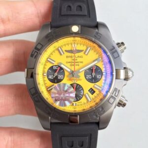 Breitling Chronomat 44 Blacksteel MB0111C3/I531/262S/M20DSA.2 GF Factory Hot Replica Watches Yellow Dial