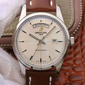 Breitling Transocean Day Date A4531012/G751/437X/A20BA.1 V7 Hot Replica Watches Silver Dial