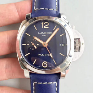 Panerai Luminor 1950 3 Days GMT Acciaio PAM688 VS Factory Hot Replica Watches V2 Blue Dial