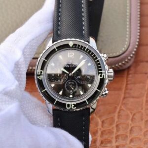 Blancpain Fifty Fathoms Chronographe Flyback 5085F-1130-52A OM Factory Hot Replica Watches Black Nylon Strap Black Dial