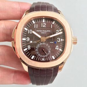 Patek Philippe Aquanaut Travel Time 5164R-001 Hot Replica Watches Rose Gold Chocolate Dial