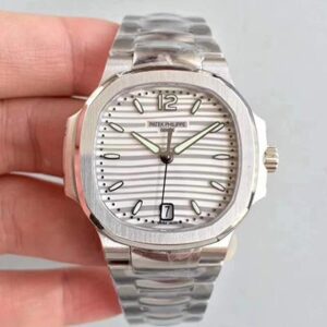 Patek Philippe Nautilus Ladies 7118/1A-010 PF Factory Hot Replica Watches White Dial