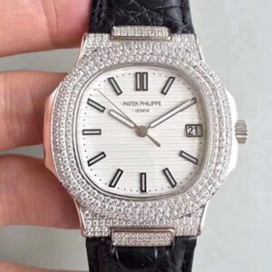 Patek Philippe Nautilus Jumbo 5719/1G-001 Hot Replica Watches White Dial