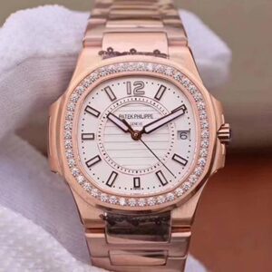 Patek Philippe Nautilus Ladies 7010/1R-011 Hot Replica Watches White Dial
