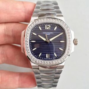 Patek Philippe Nautilus Ladies 7018/1A-010 PF Factory Hot Replica Watches Blue Dial