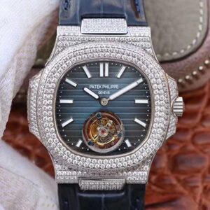 Patek Philippe Nautilus Jumbo 5711 R8 Factory Hot Replica Watches Tourbillon Blue Dial