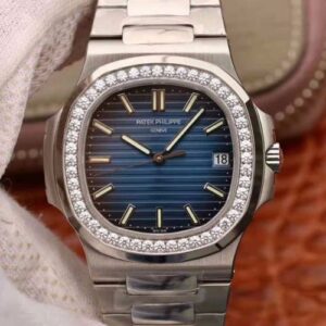 Patek Philippe Nautilus 5711 PF Factory Hot Replica Watches Diamond Bezel Blue Dial